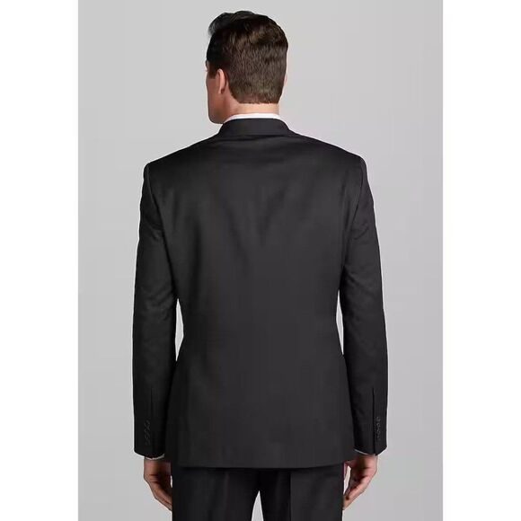 40R Pronto Uomo Men's 2pc Suit Jacket Blazer Pant Size 34W Charcoal E03256 - Picture 7 of 15